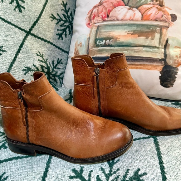 Franco Sarto Tan Leather Ankle Booties - Picture 3 of 11